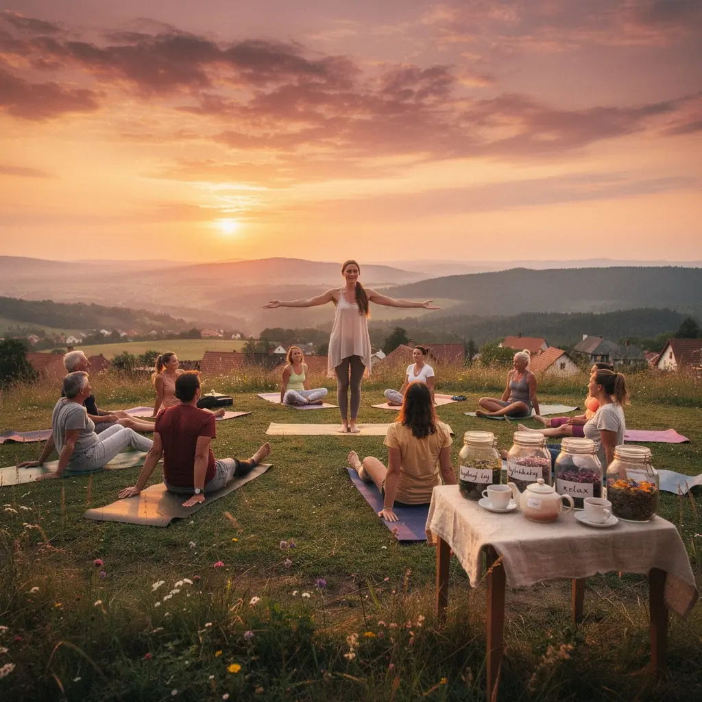 Relaxujúca atmosféra s čajom a sviečkami na stole